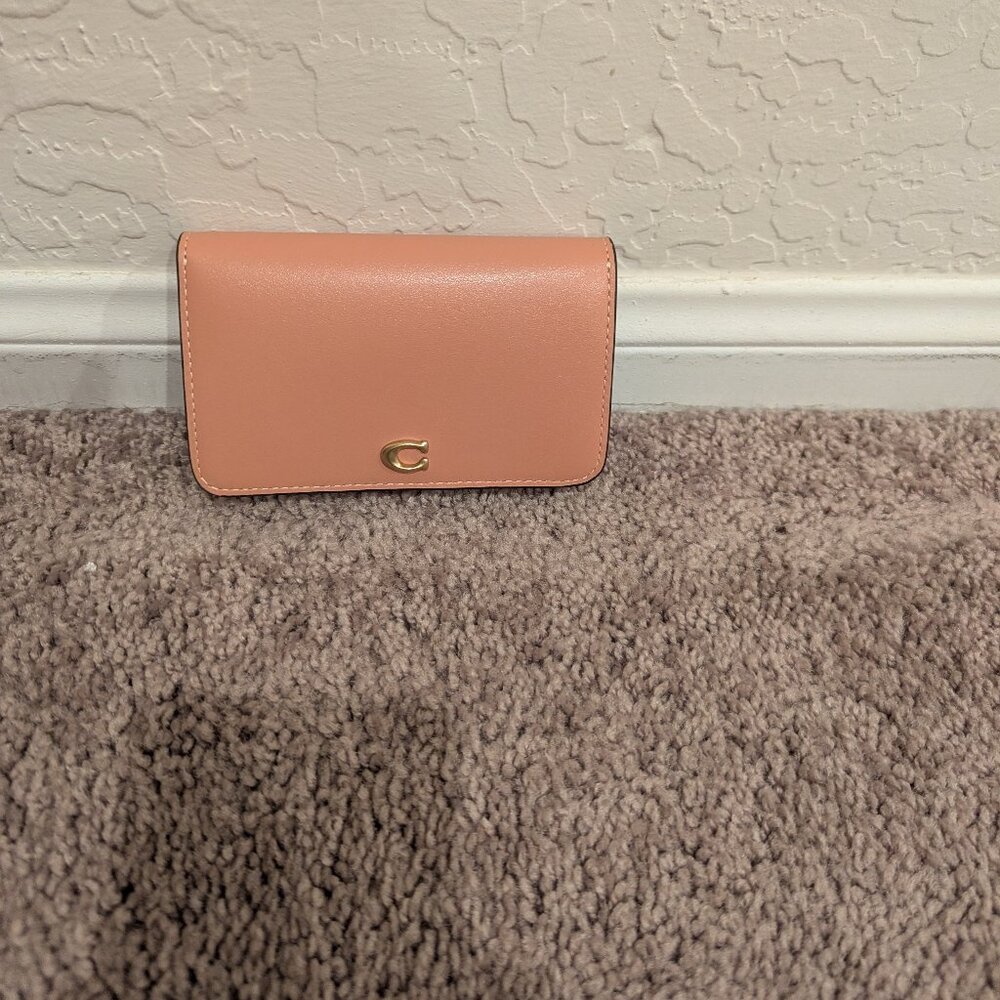 Coach Slim Card Case in Peach